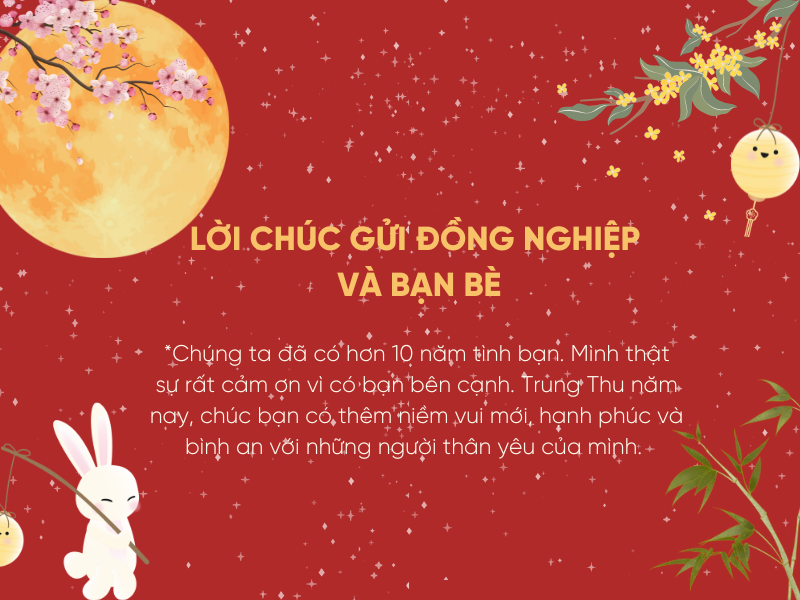 Lời chúc mừng Trung Thu gửi tặng bạn bè và đồng nghiệp.