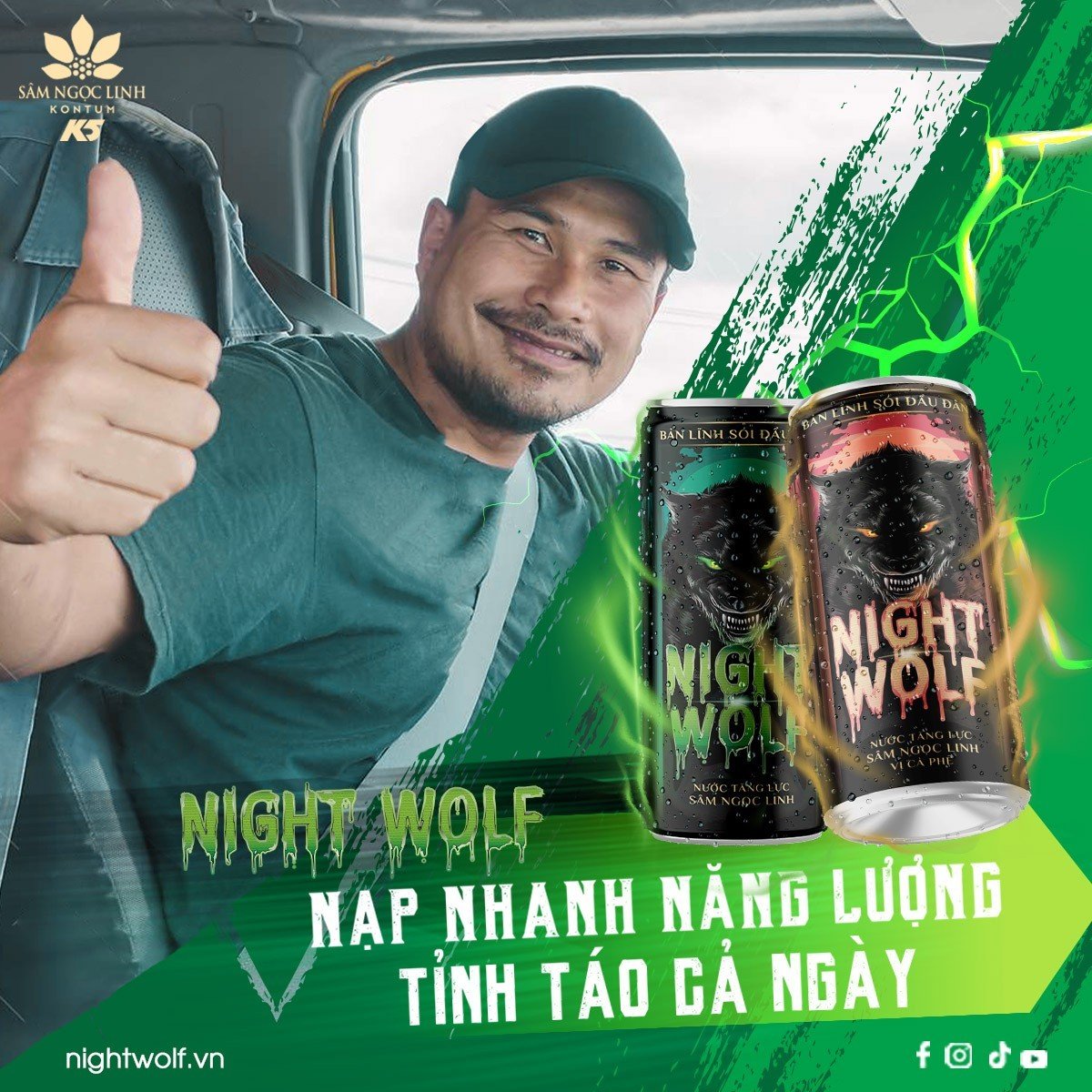 Night Wolf giúp tái tạo, nạp nhanh năng lượng, tỉnh táo cả ngày.