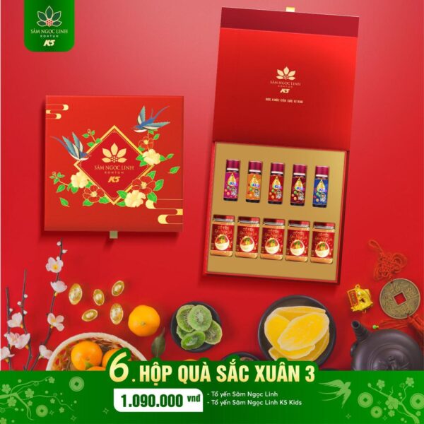 Hộp quà Sắc Xuân 3 – Quà tặng sức khỏe cho Tết thêm rộn ràng