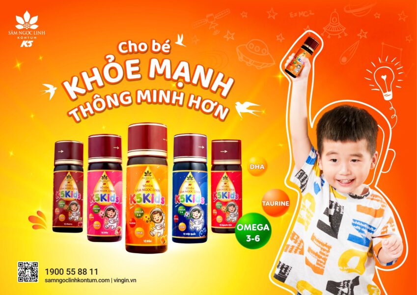 Tổ yến Sâm Ngọc Linh K5 Kids giúp bé khỏe mạnh và thông minh hơn.