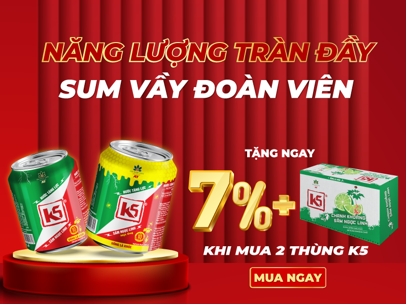 Nạp năng lượng cực đã từ nước giải khát K5 với ưu đãi siêu hấp dẫn trong tháng 9 này.