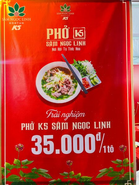 Phở Sâm K5 chuẩn bị để phục vụ khách tham quan tại Liên hoan.