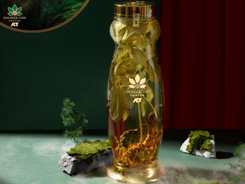 K5 Rượu Sâm Ngọc Linh giúp điều hòa khí huyết, tăng cường đề kháng.