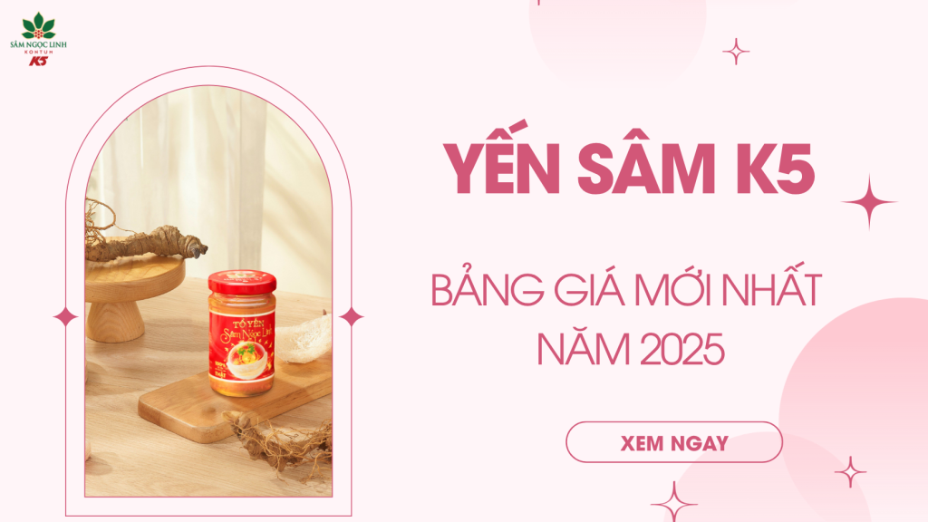 Giá Yến Sâm K5 bao nhiêu 1 hộp? Bảng giá mới nhất 2025