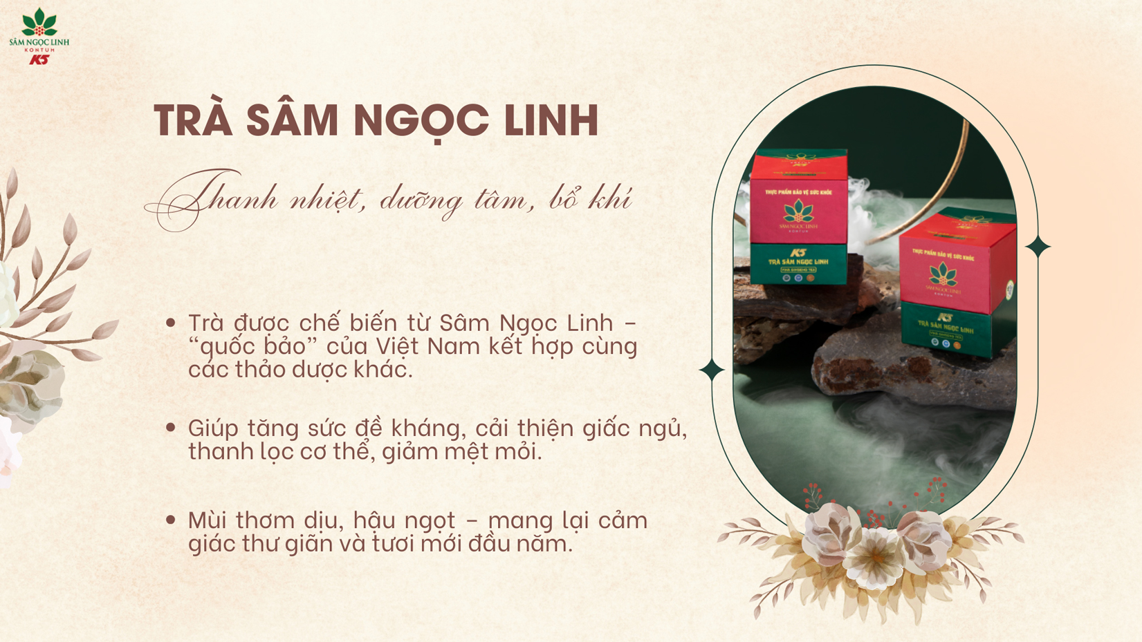 Sản phẩm Trà Sâm Ngọc Linh.