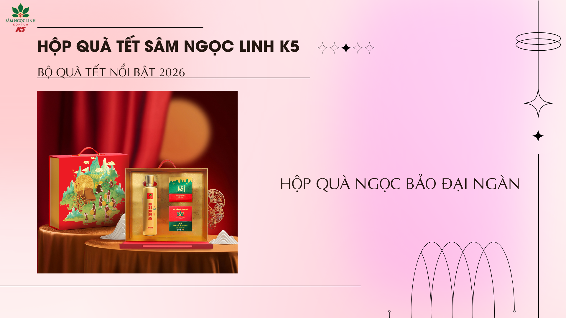 Hộp quà Ngọc Bảo Đại Ngàn của Sâm Ngọc Linh K5.