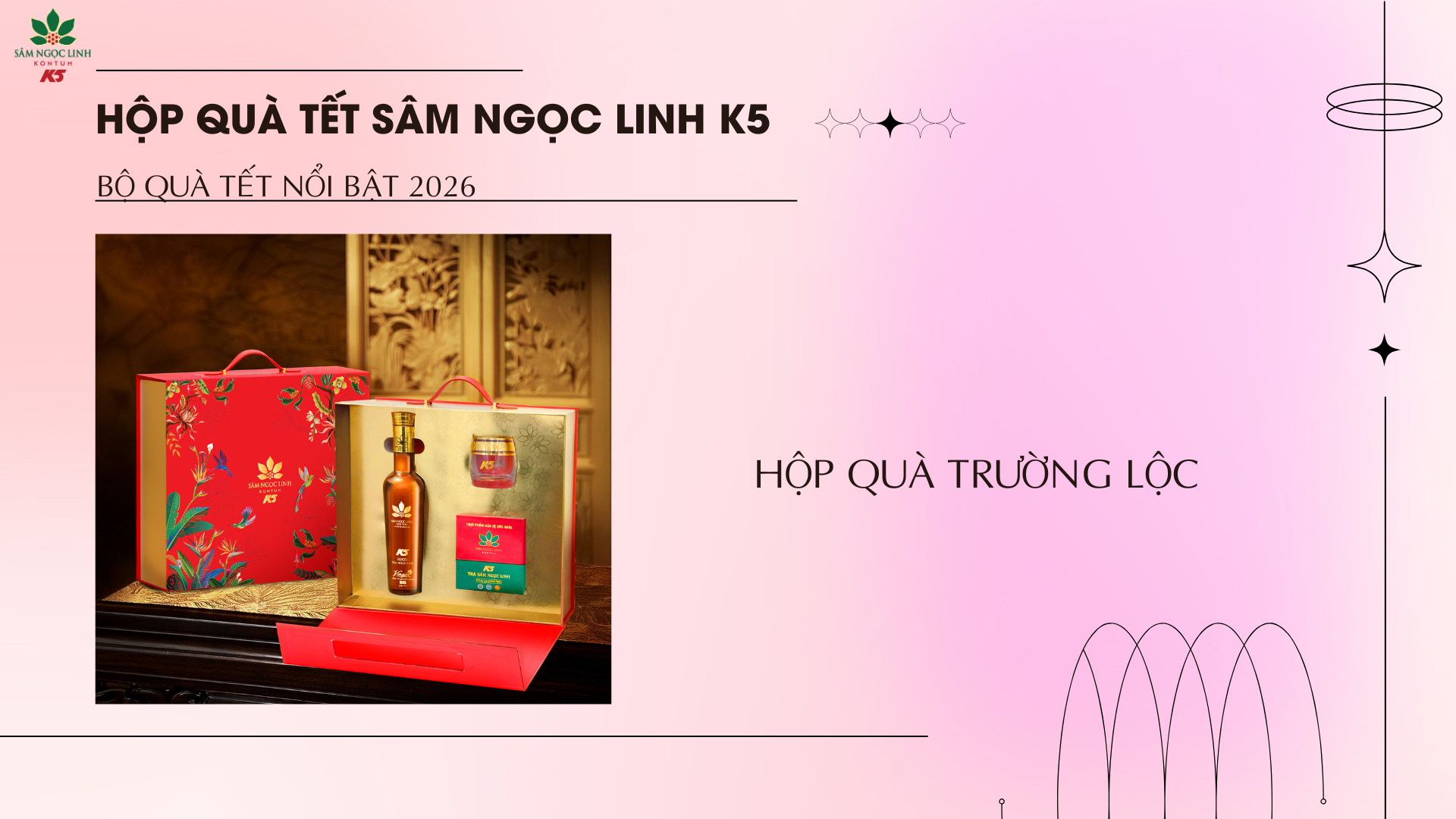 Hộp quà Trường Lộc của Sâm Ngọc Linh K5.