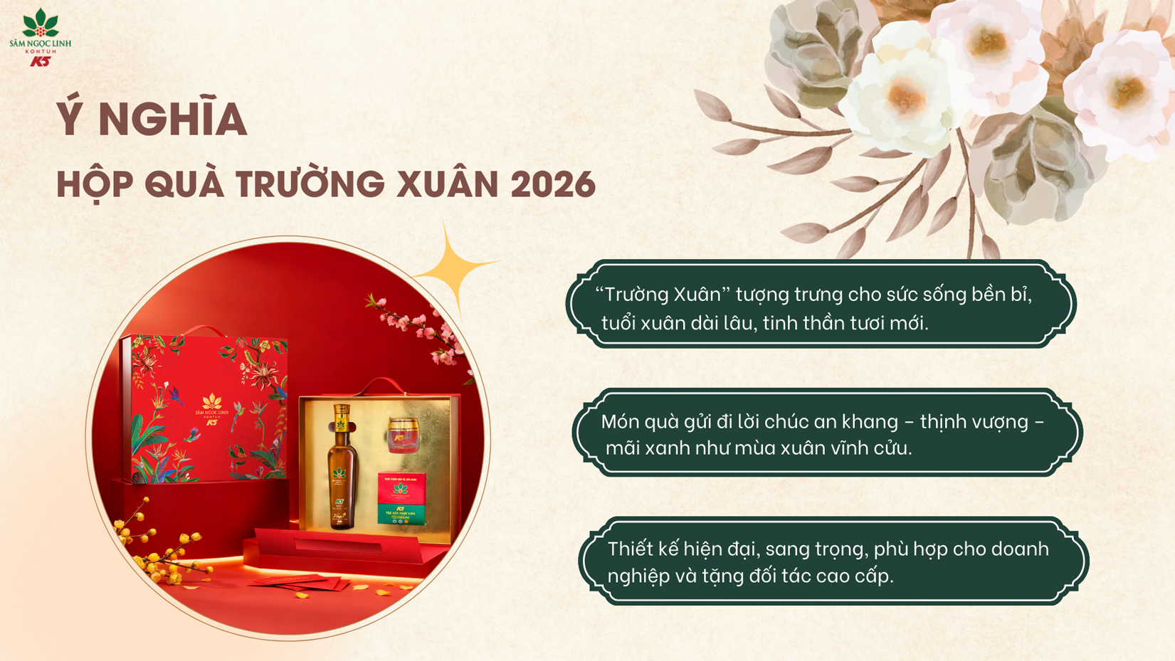 Ý nghĩa của hộp quà Tết Trường Xuân 2026.