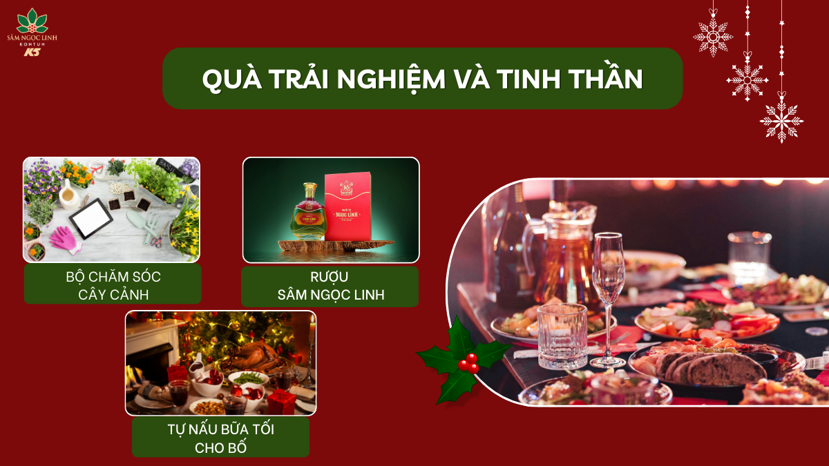 Quà trải nghiệm và tinh thần là món quà Noel dành cho bố mang nhiều ý nghĩa.