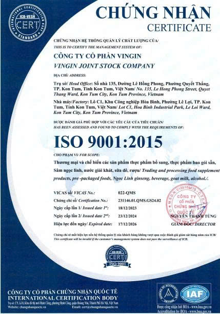 Chứng nhận ISO 9001:2015 của K5.