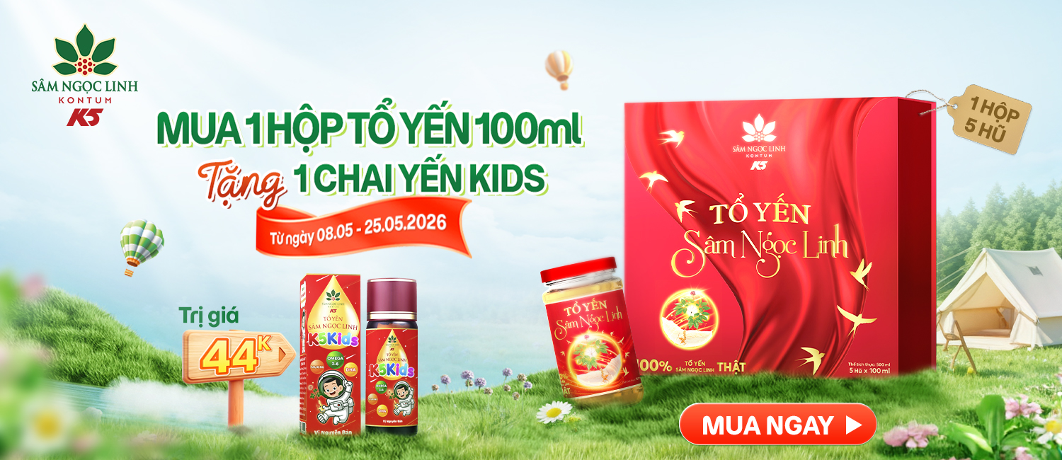 Chương trình khuyến mãi tháng 5 khi mua Tổ Yến Sâm Ngọc Linh 100ml.