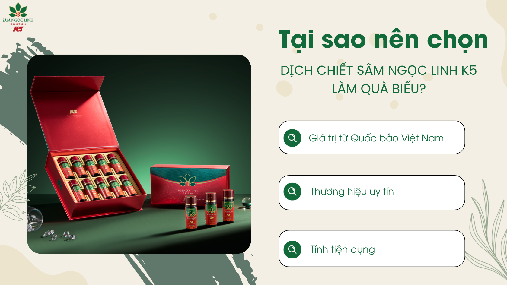 Tại sao nên chọn Dich Chiết Sâm K5 làm quà biếu?