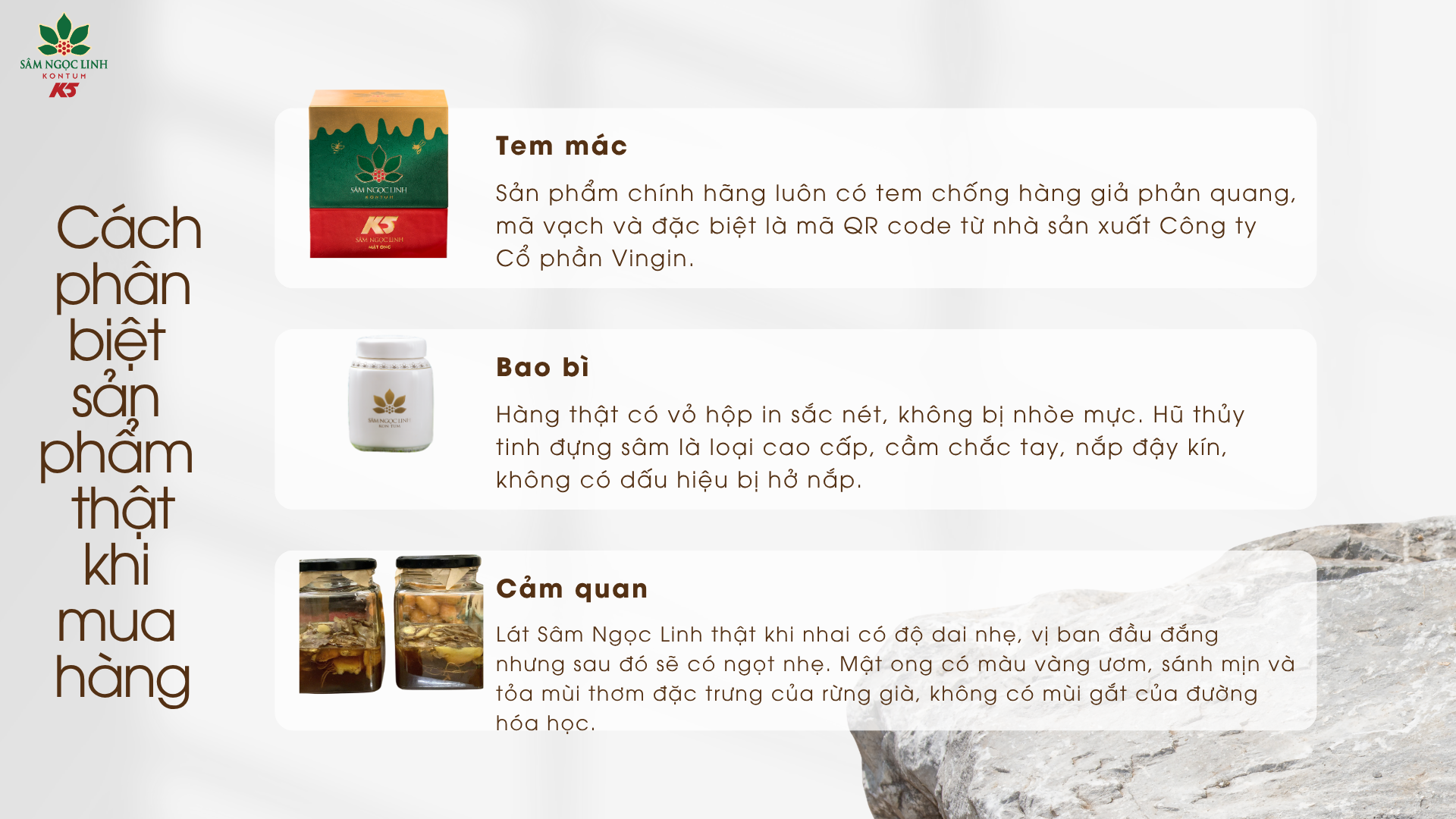 Cách phân biệt Sâm Mật Ong K5 thật - giả khi mua hàng.