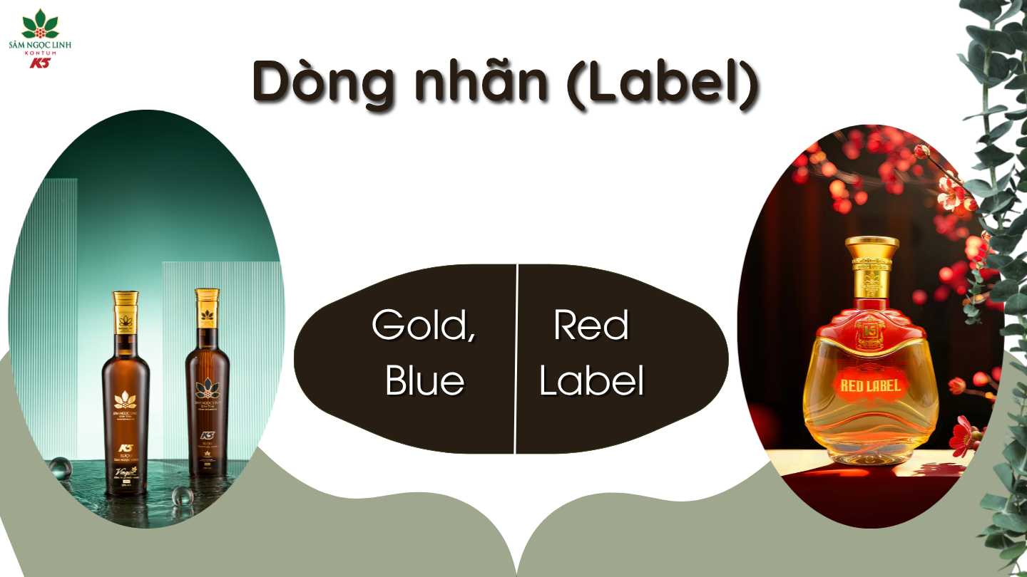 Dòng rượu label của Sâm Ngọc Linh K5.