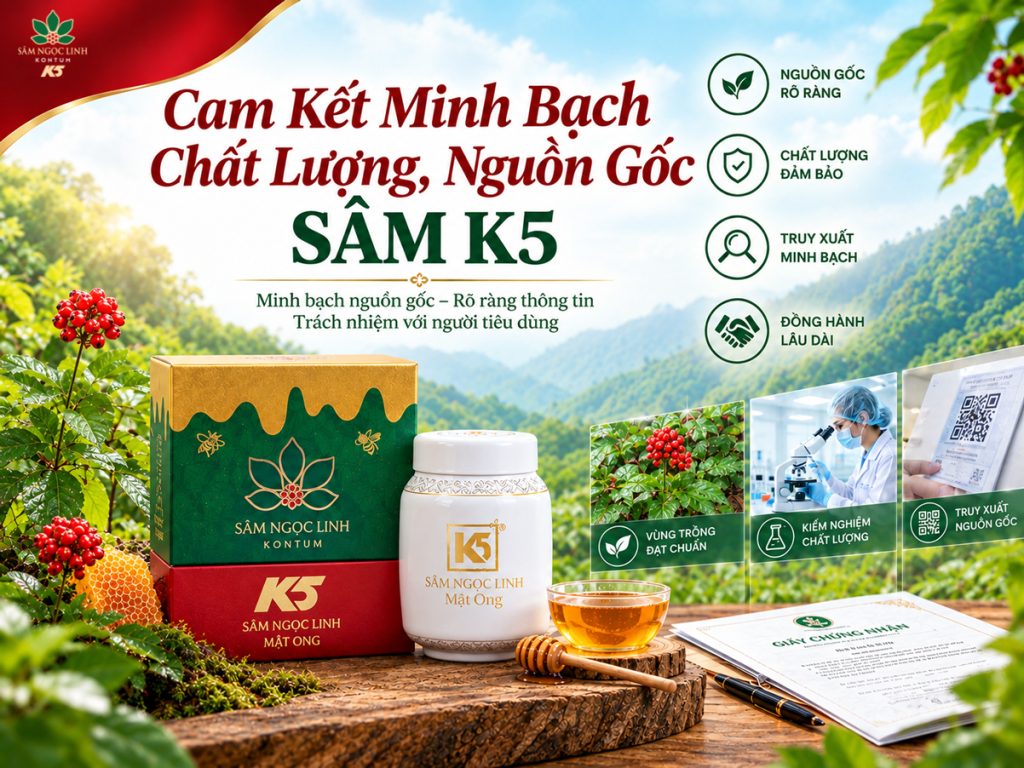 Cam kết minh bạch chất lượng, nguồn gốc Sâm K5