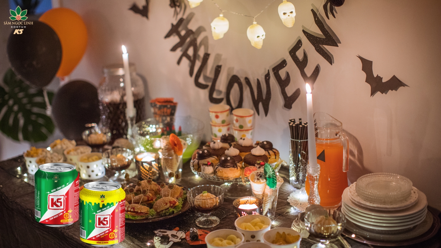 Nước tăng lực K5 thêm lựa chọn cho bữa tiệc Halloween.