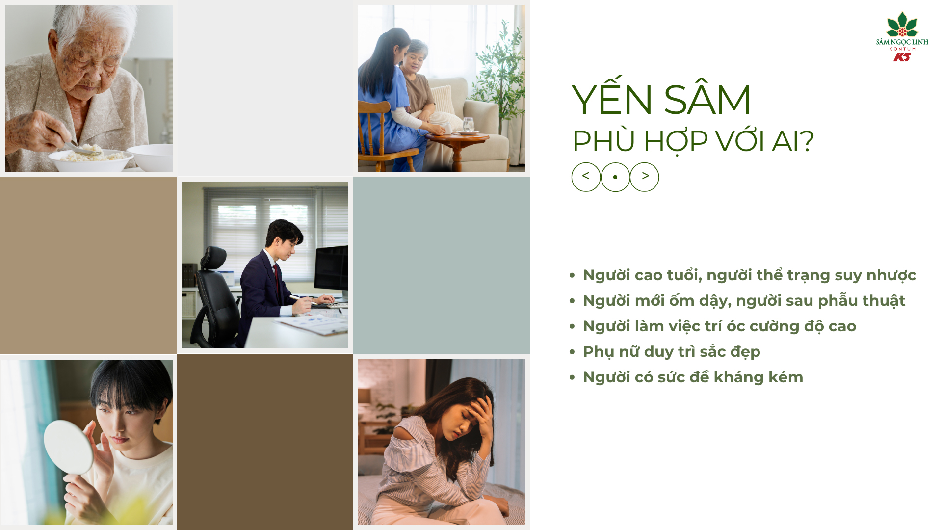 Những đối tượng phù hợp để sử dụng Tổ yến Sâm Ngọc Linh.